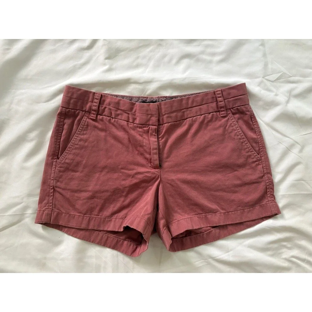 J.Crew Chino Shorts Women’s Size 6 Deep Coral Summer Casual Preppy